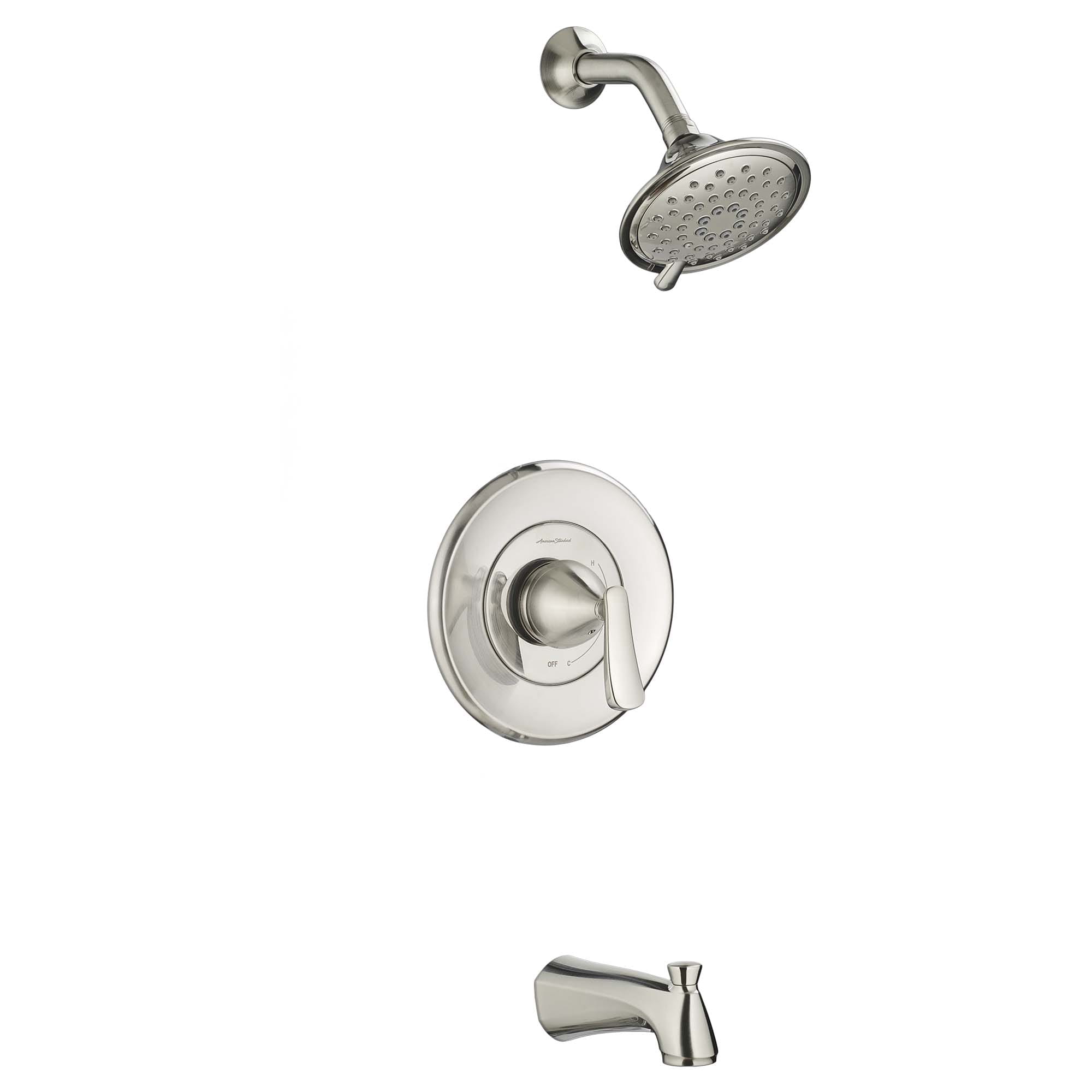 Chatfield 20 GPM Tub and Shower Trim Kit with 3 Function Showerhead Ceramic Disc Valve Cartridge with Lever Handle   BRUSHED NICKEL